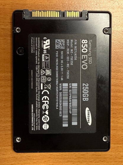 Samsung 850 EVO 250GB internal SSD 2.5"