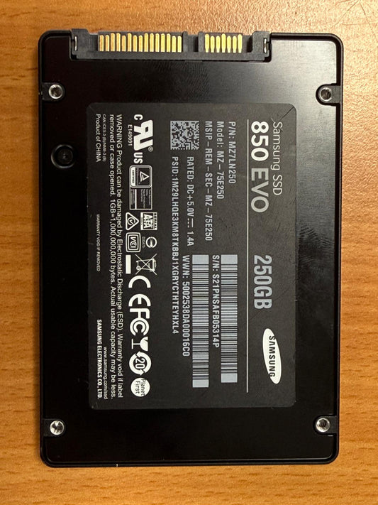 Samsung 850 EVO 250GB internal SSD 2.5"