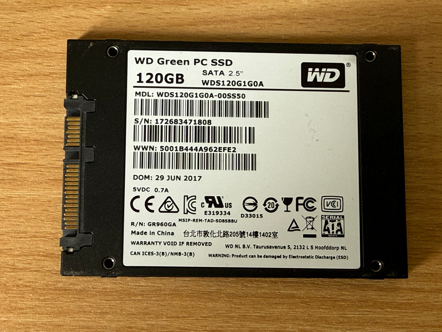 WD Green Solid State Drive 120GB Internal