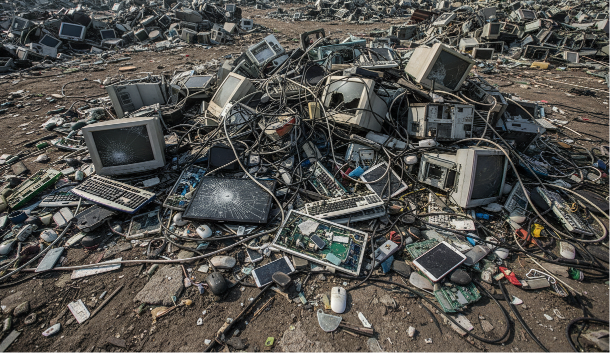 e waste in landfill no signs